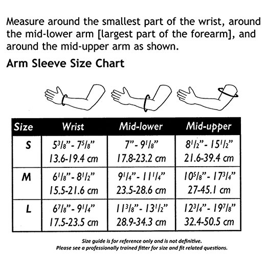Truform Arm Sleeve Size Chart